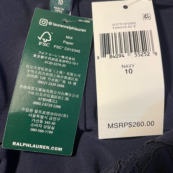 Ralph Lauren 10 Claudinah Navy Blue Lace Off Shoulder Mermaid Evening Dress Gown - Picture 10 of 11